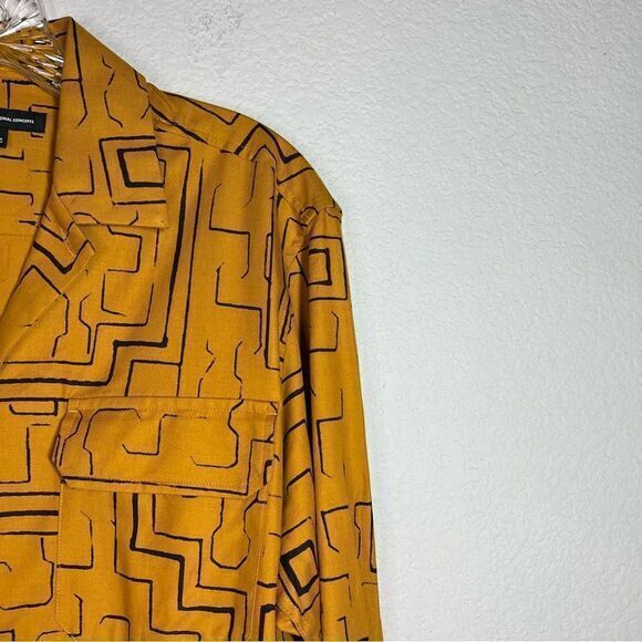 International Concept‎ Yellow Geometric Long Sleeves Button Down Shirt Womens S - Picture 4 of 7
